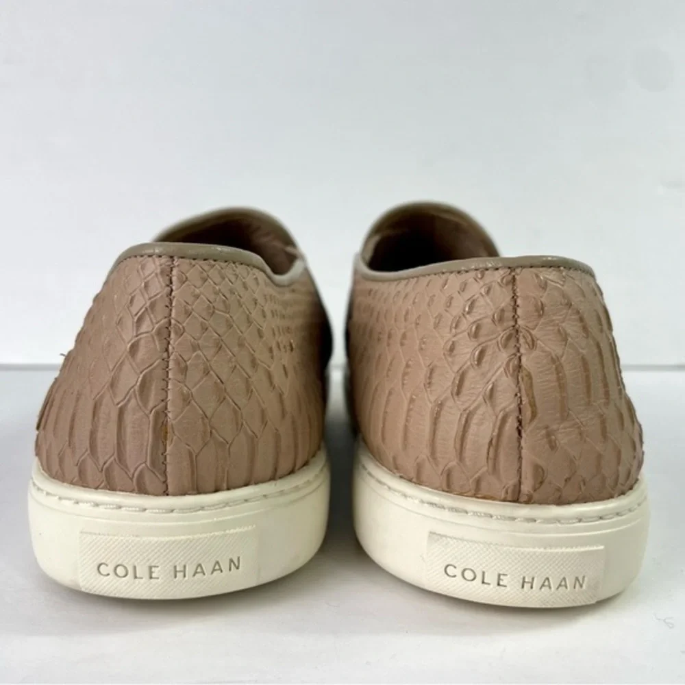 Cole Haan Snake Skin Textured‎ Leather Slip On Sneakers